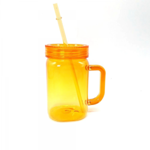 Single Wall Plastic Straw Cup Daily Drinking Water Sports Bottle 450ml