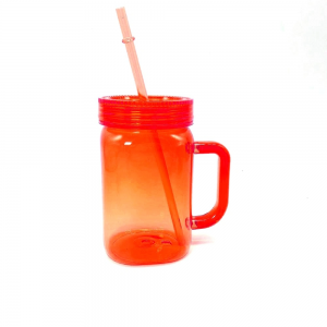 Single Wall Plastic Straw Cup Daily Drinking Water Sports Bottle 450ml