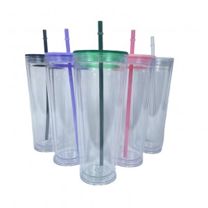 Straw Transparent Plastic Water Cup Large Capacity Household Water Cup