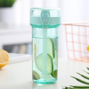 Plastic Cup Straw Cup Transparent Small Fresh Sports Water Cup