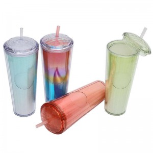 Reusable Coffee Cup Clear Plastic Cup 750ml Drinking Cup With Straw