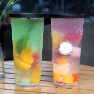 Creative Plastic Cup Clear Fruit Tea Cup Drink Cup