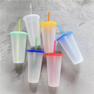 Color Changing Cup Large Capacity PP Plastic Cup Custom Logo Cup