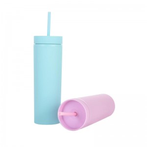 New Style Cup Matte Double Wall Plastic Sippy Cup