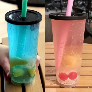 Creative Plastic Cup Clear Fruit Tea Cup Drink Cup