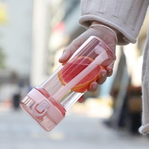 Plastic Cup Straw Cup Transparent Small Fresh Sports Water Cup