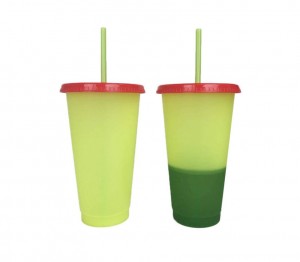 Color Changing Cup Plastic Drinking Cup Milk Tea Cola Storage Cup Durable