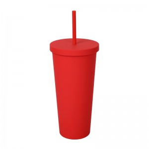 Wholesale High Quality Plastic Cups Custom Color Straw Cups